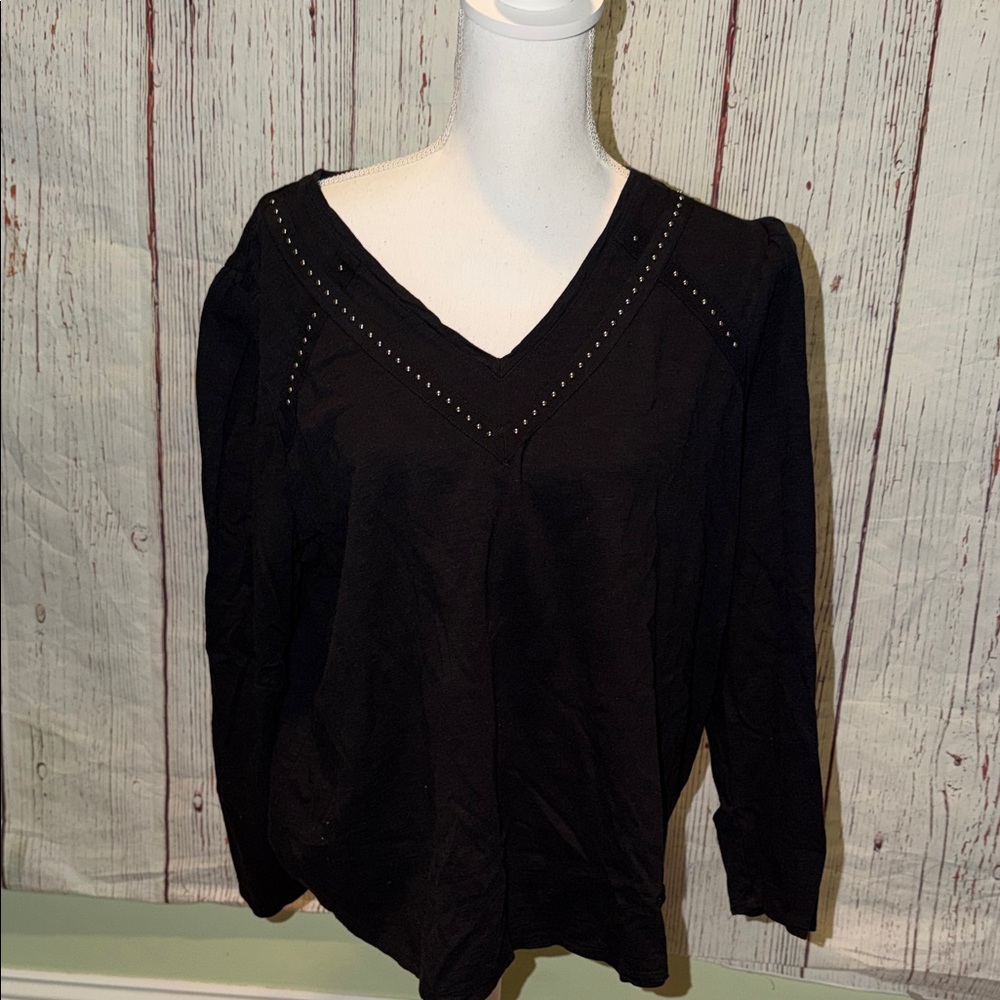 Chico's Black V-Neck Blouse